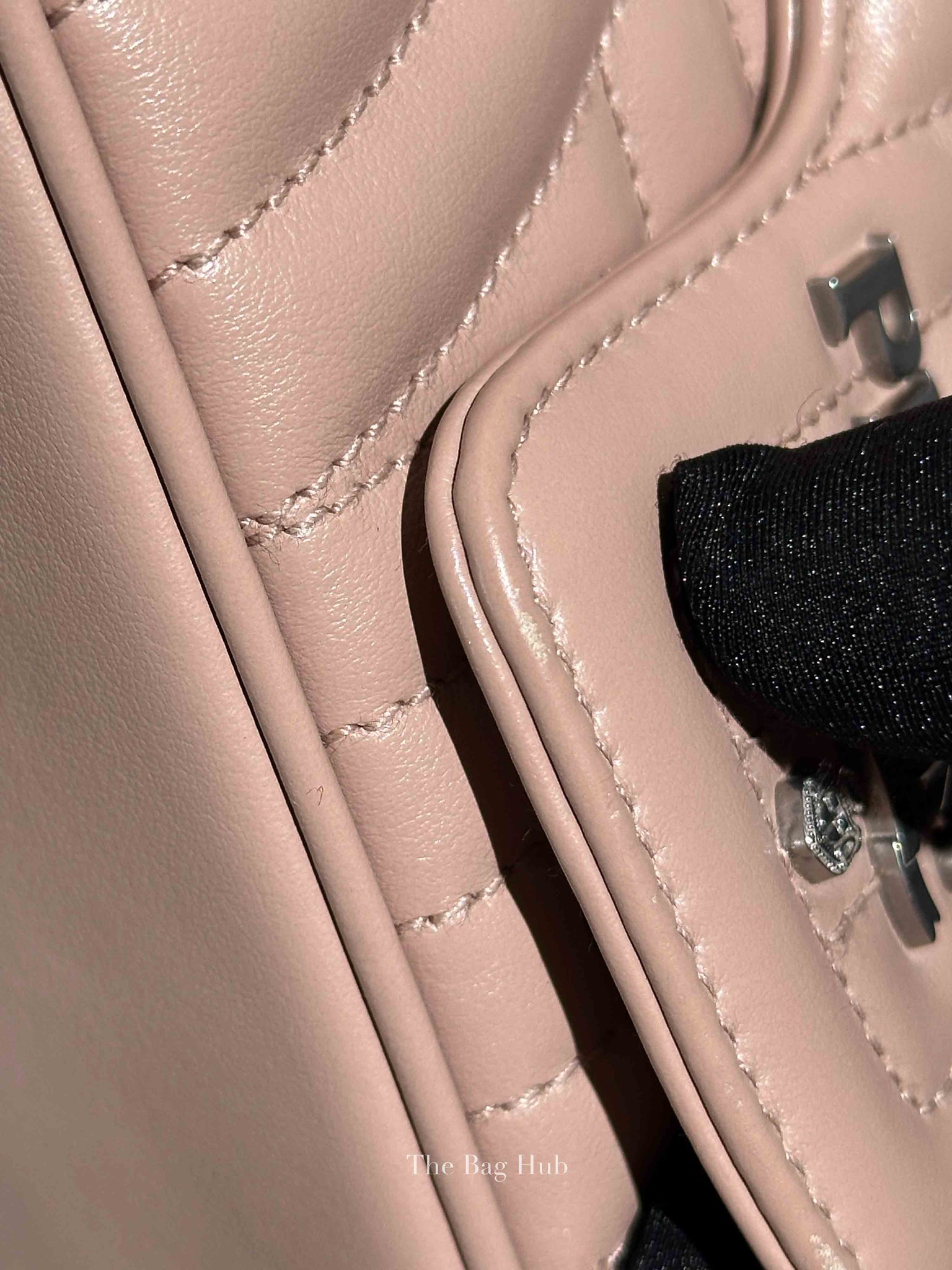 Prada Cipria Soft Calfskin Impunture Diagramme Medium Chain Flap Shoulder Bag