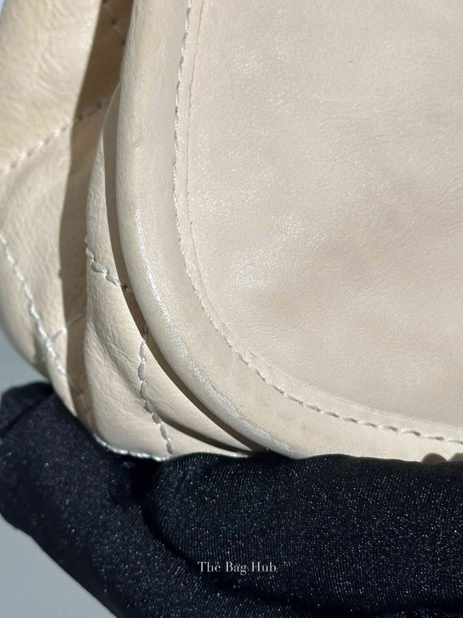 Chanel Light Beige Nubuck Leather Split Pocket Flap Bag