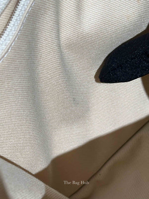 Chanel Light Beige Nubuck Leather Split Pocket Flap Bag