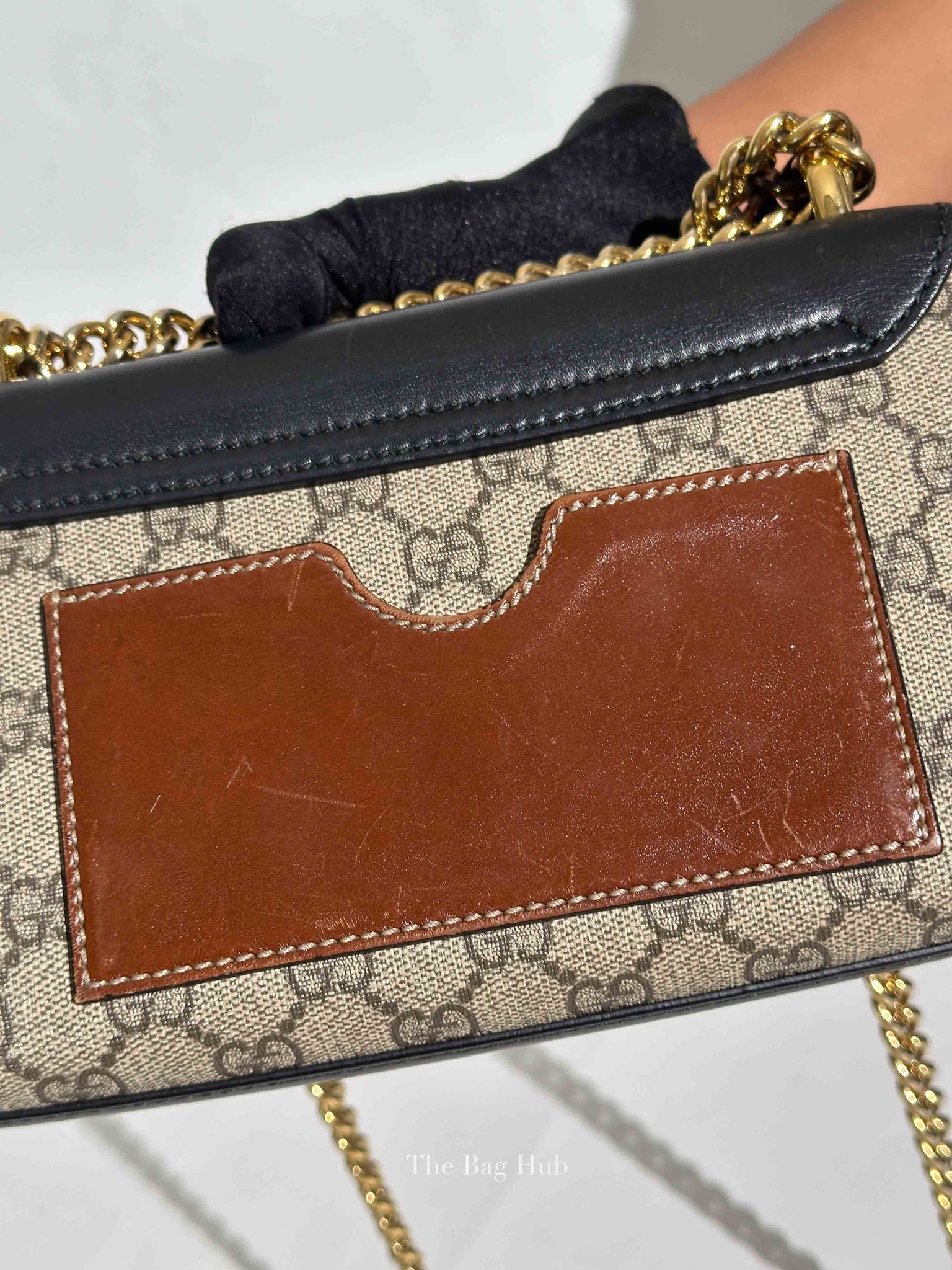 Gucci Beige/Black GG Supreme Monogram Calfskin Small Padlock Shoulder Bag