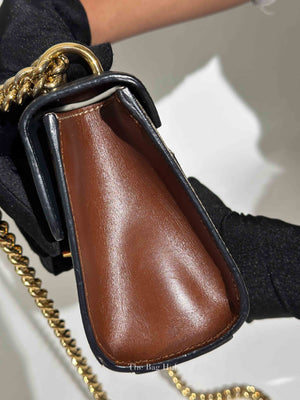 Gucci Beige/Black GG Supreme Monogram Calfskin Small Padlock Shoulder Bag