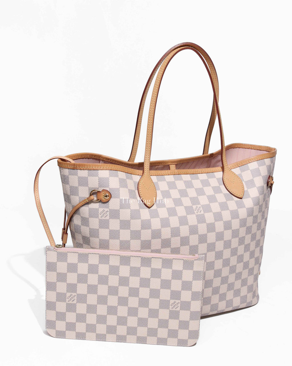 Louis Vuitton Rose Ballerine Damier Azur Neo Neverfull MM Tote Bag