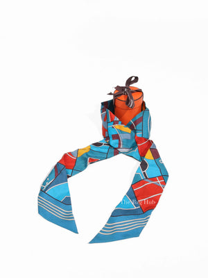 Hermes Blue Sportif Silk Twilly