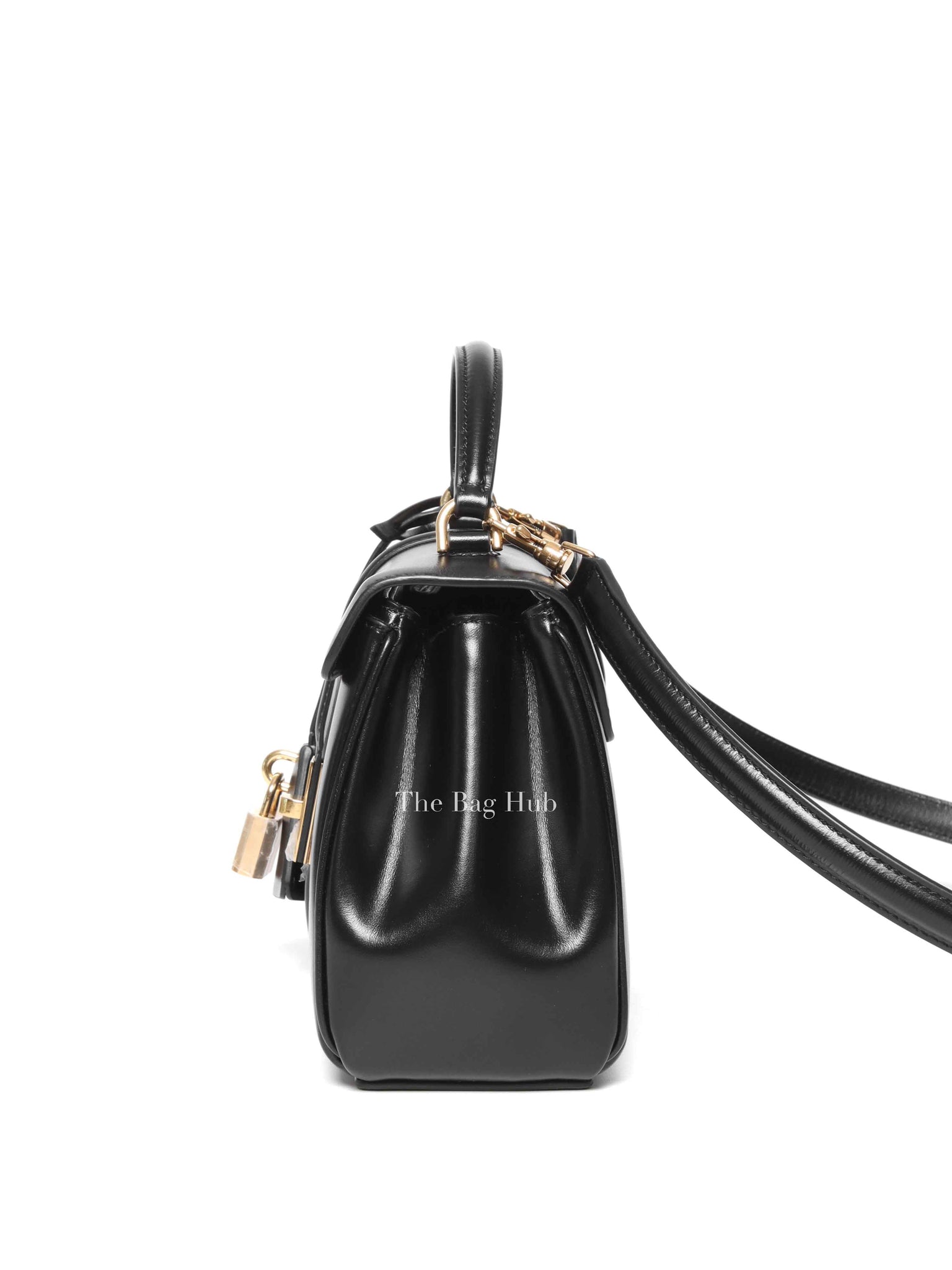 Celine Black Satinated Calfskin Mini 16 Shoulder Bag