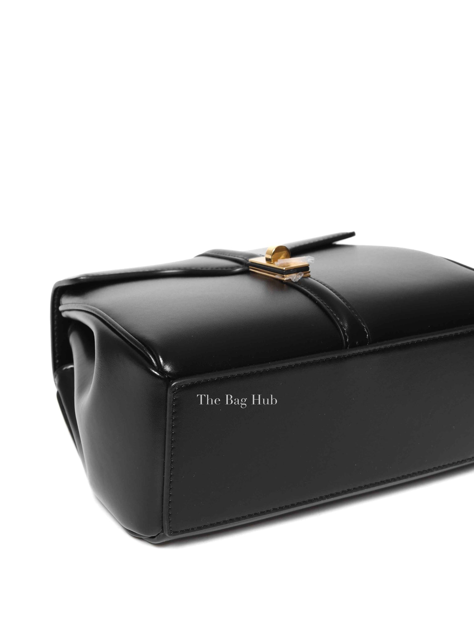 Celine Black Satinated Calfskin Mini 16 Shoulder Bag
