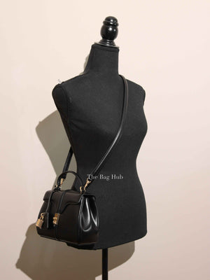 Celine Black Satinated Calfskin Mini 16 Shoulder Bag