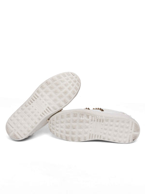 Valentino White Calfskin Rockstud Untitled Open Sneakers Size 35.5