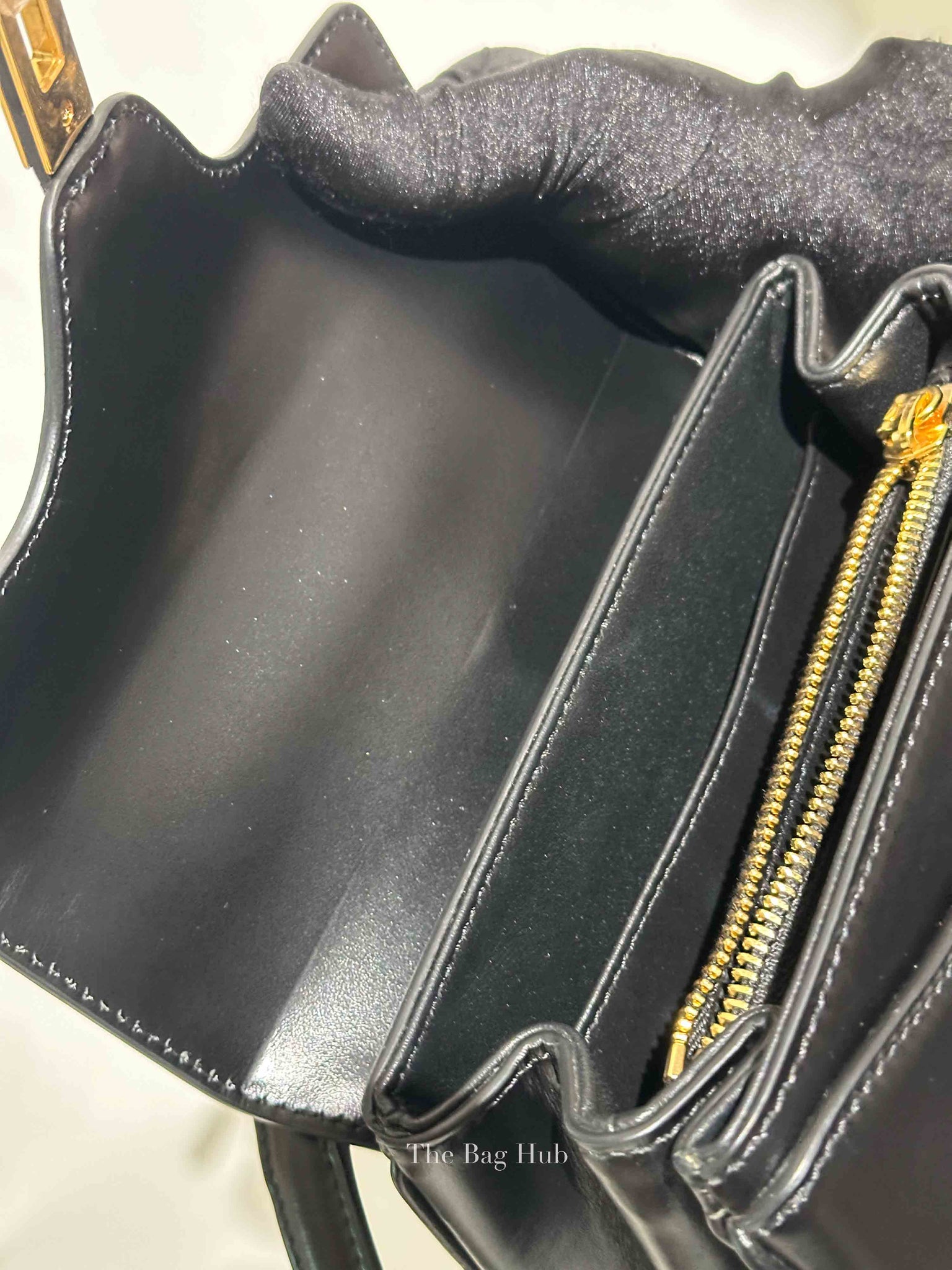Celine Black Satinated Calfskin Mini 16 Shoulder Bag