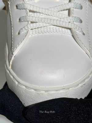Valentino White Calfskin Rockstud Untitled Open Sneakers Size 35.5