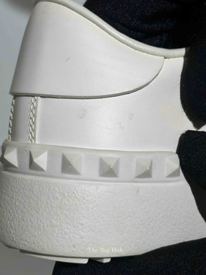 Valentino White Calfskin Rockstud Untitled Open Sneakers Size 35.5