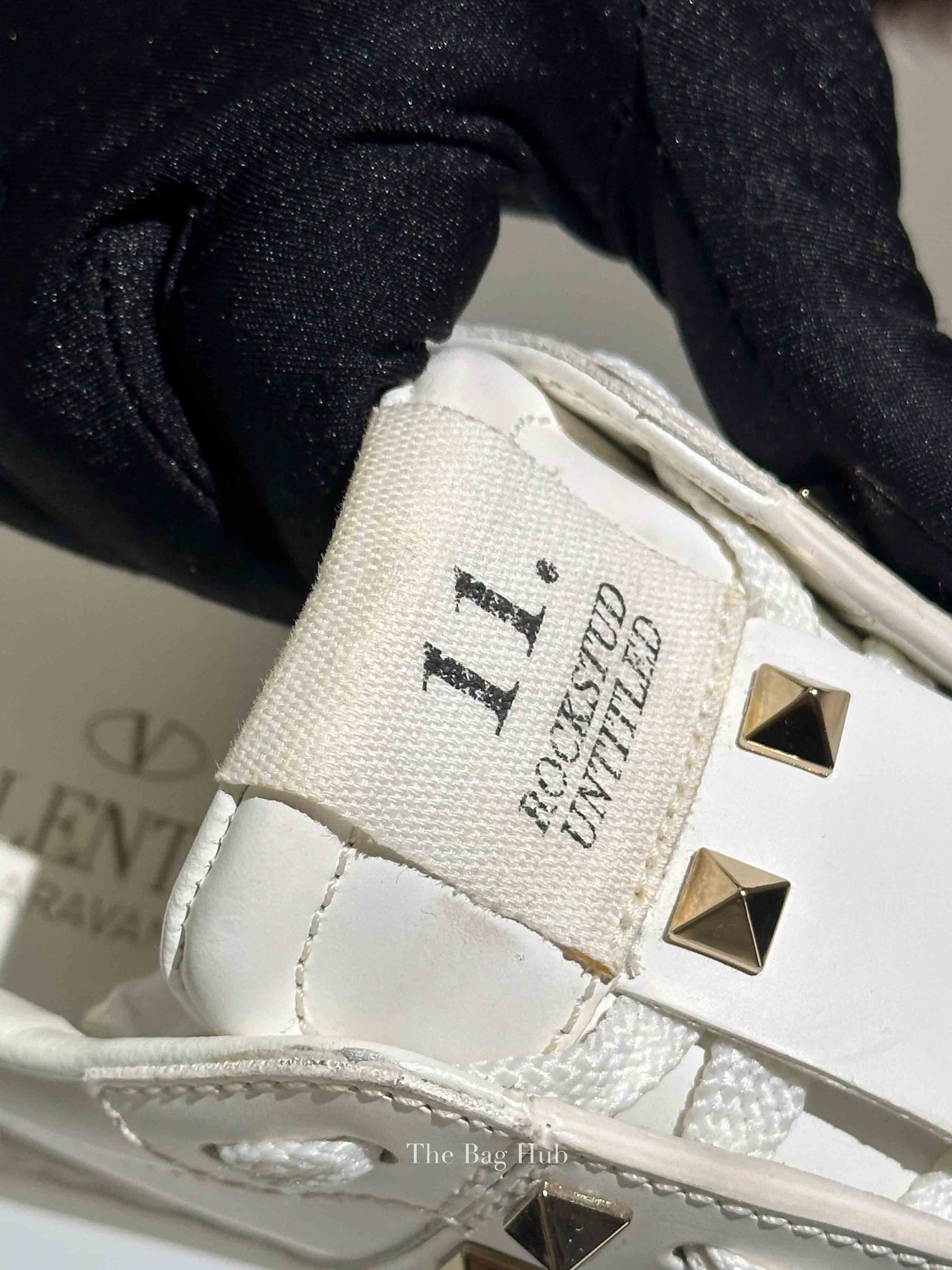 Valentino White Calfskin Rockstud Untitled Open Sneakers Size 35.5