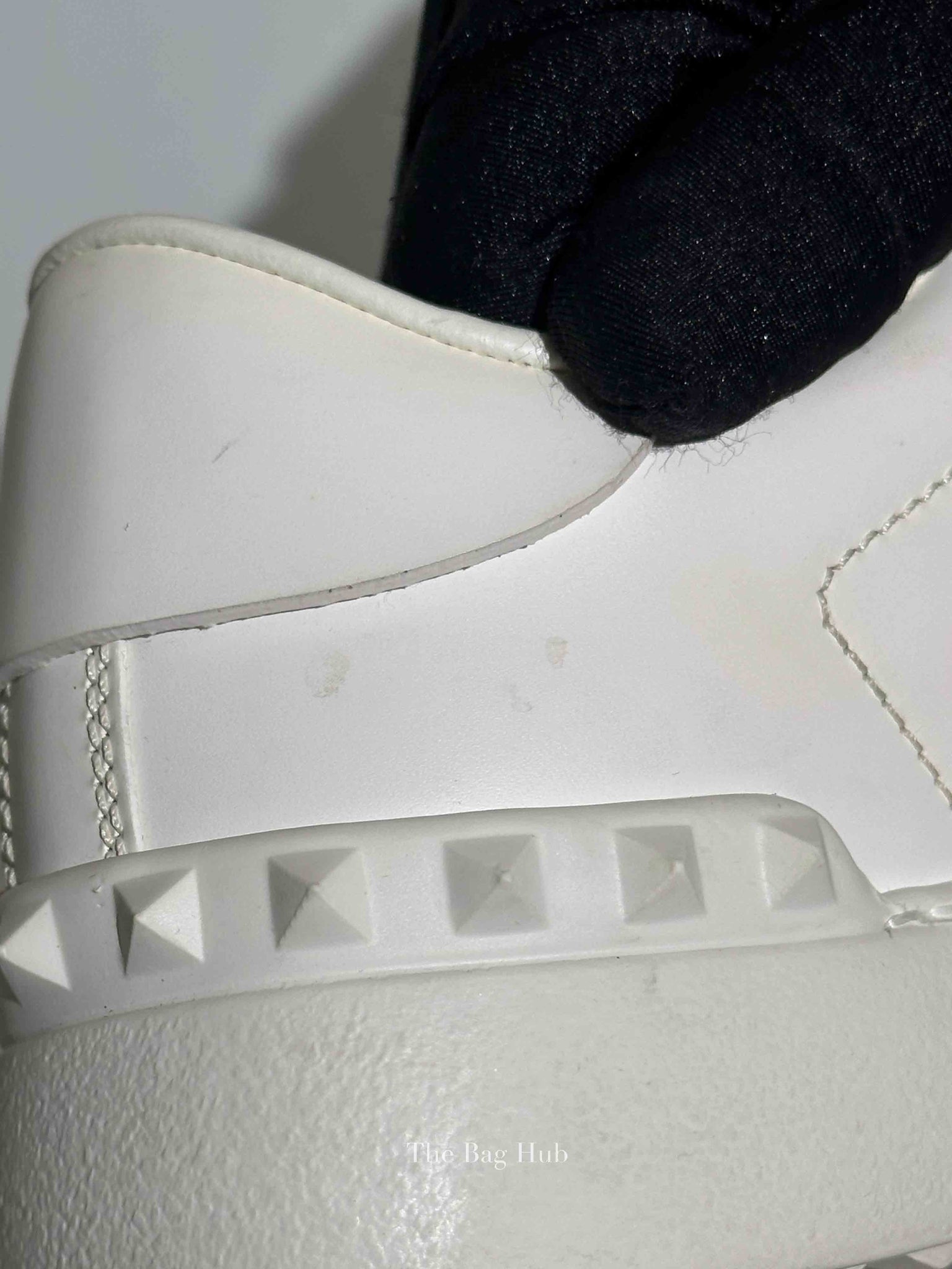 Valentino White Calfskin Rockstud Untitled Open Sneakers Size 35.5