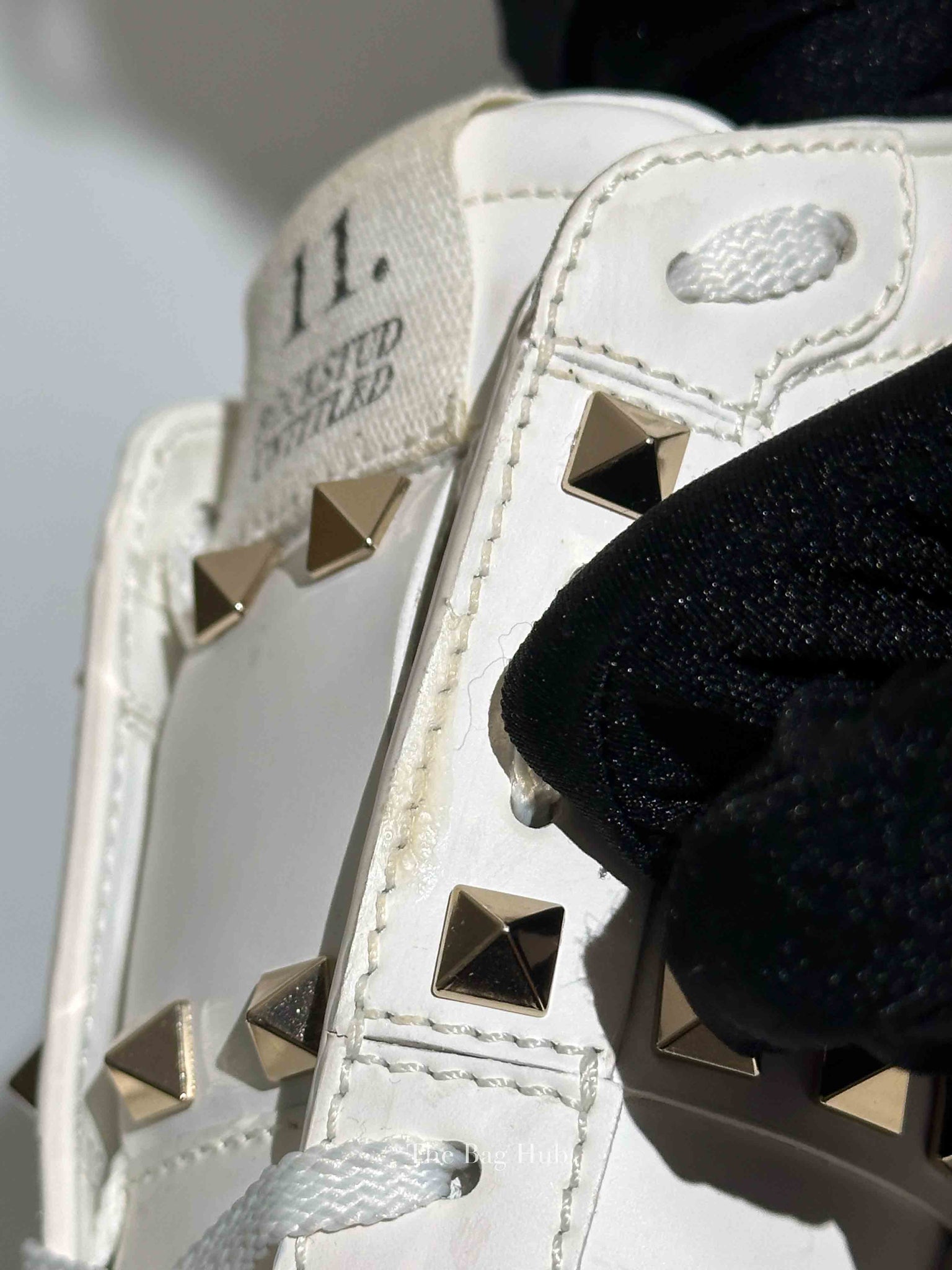 Valentino White Calfskin Rockstud Untitled Open Sneakers Size 35.5