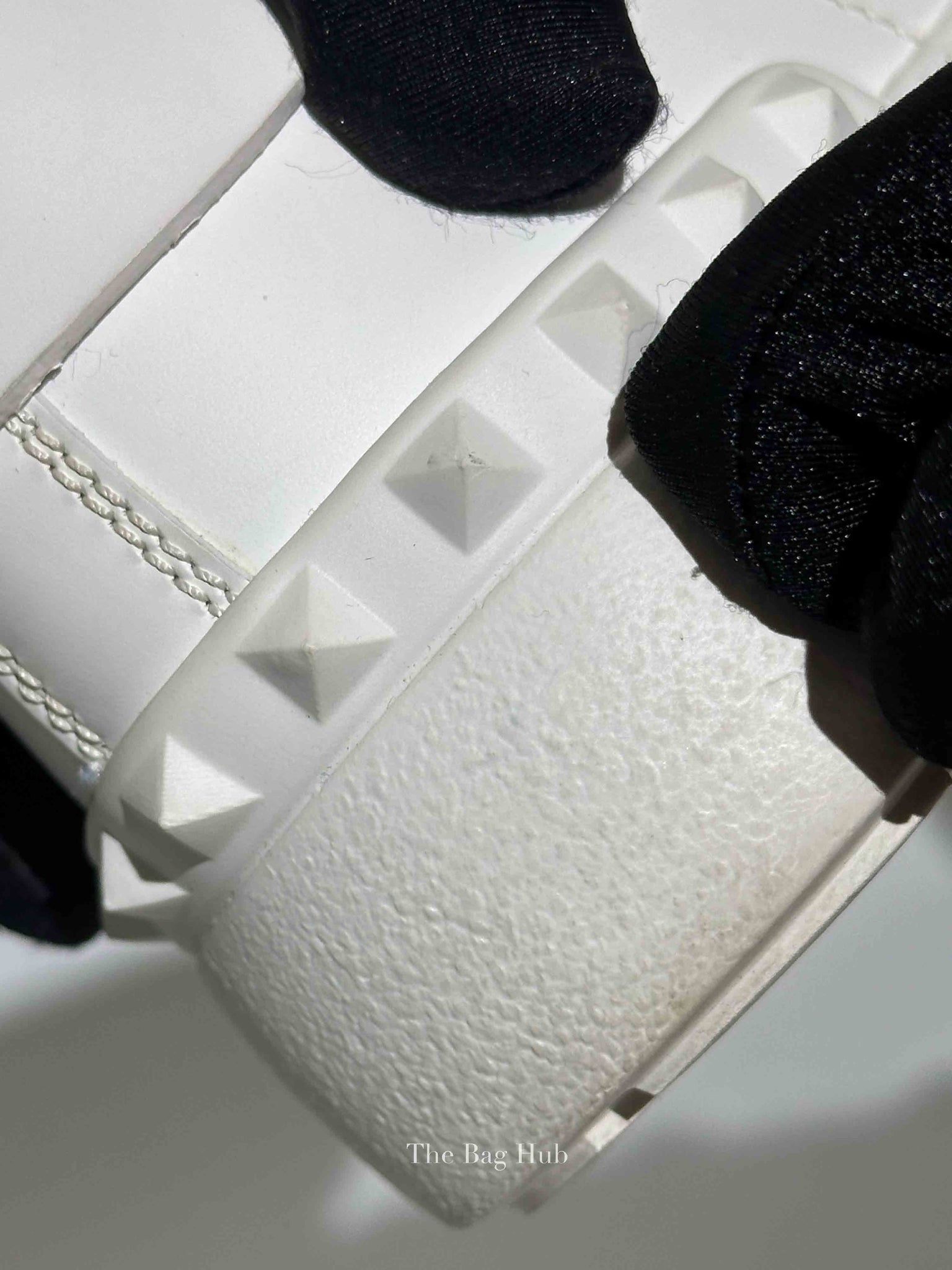 Valentino White Calfskin Rockstud Untitled Open Sneakers Size 35.5