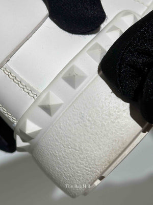 Valentino White Calfskin Rockstud Untitled Open Sneakers Size 35.5