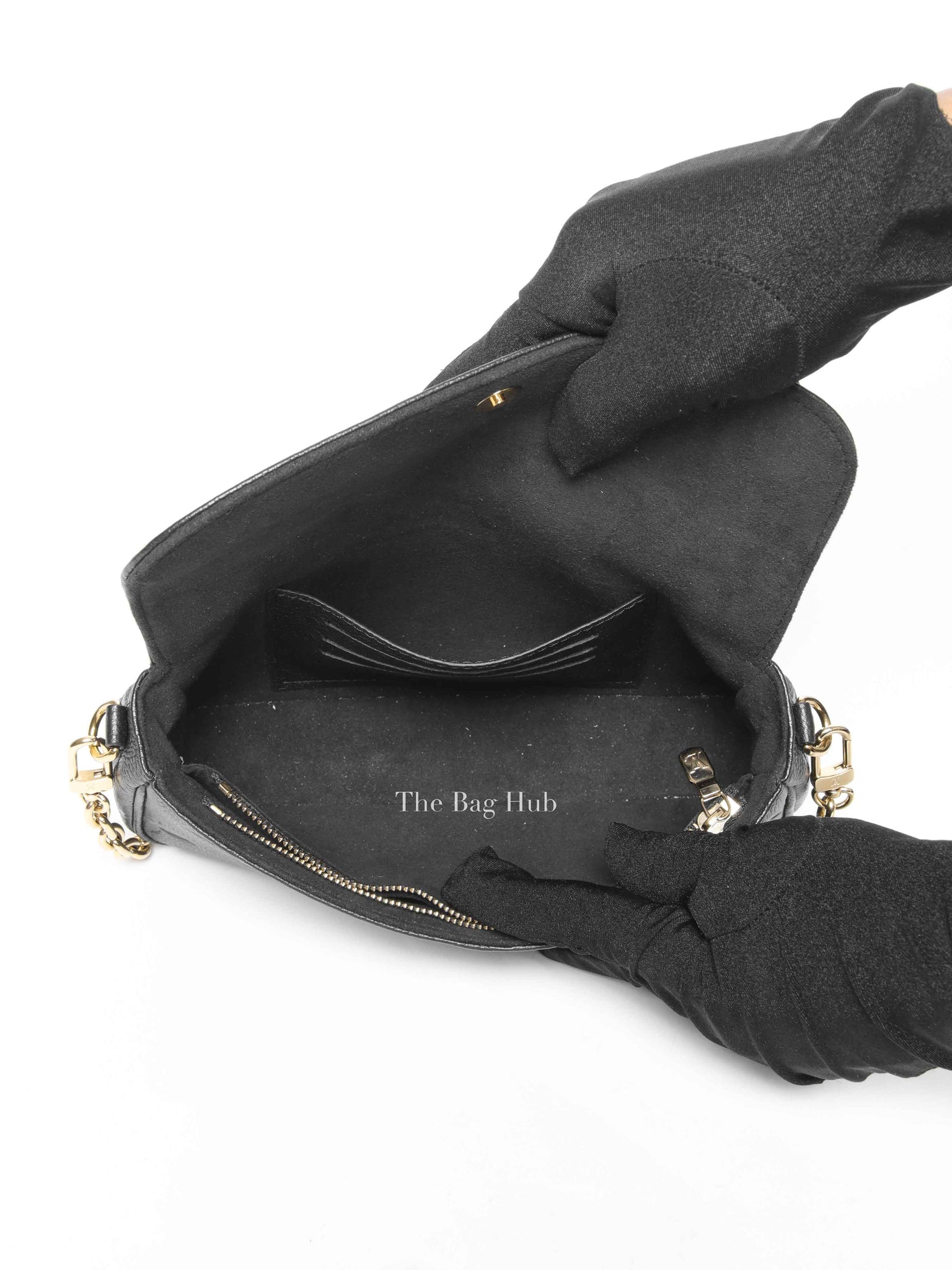 Louis Vuitton Black Monogram Empreinte Leather Wallet On Chain Ivy Bag