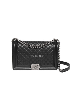 Chanel Black Calfskin Large Le Boy RHW