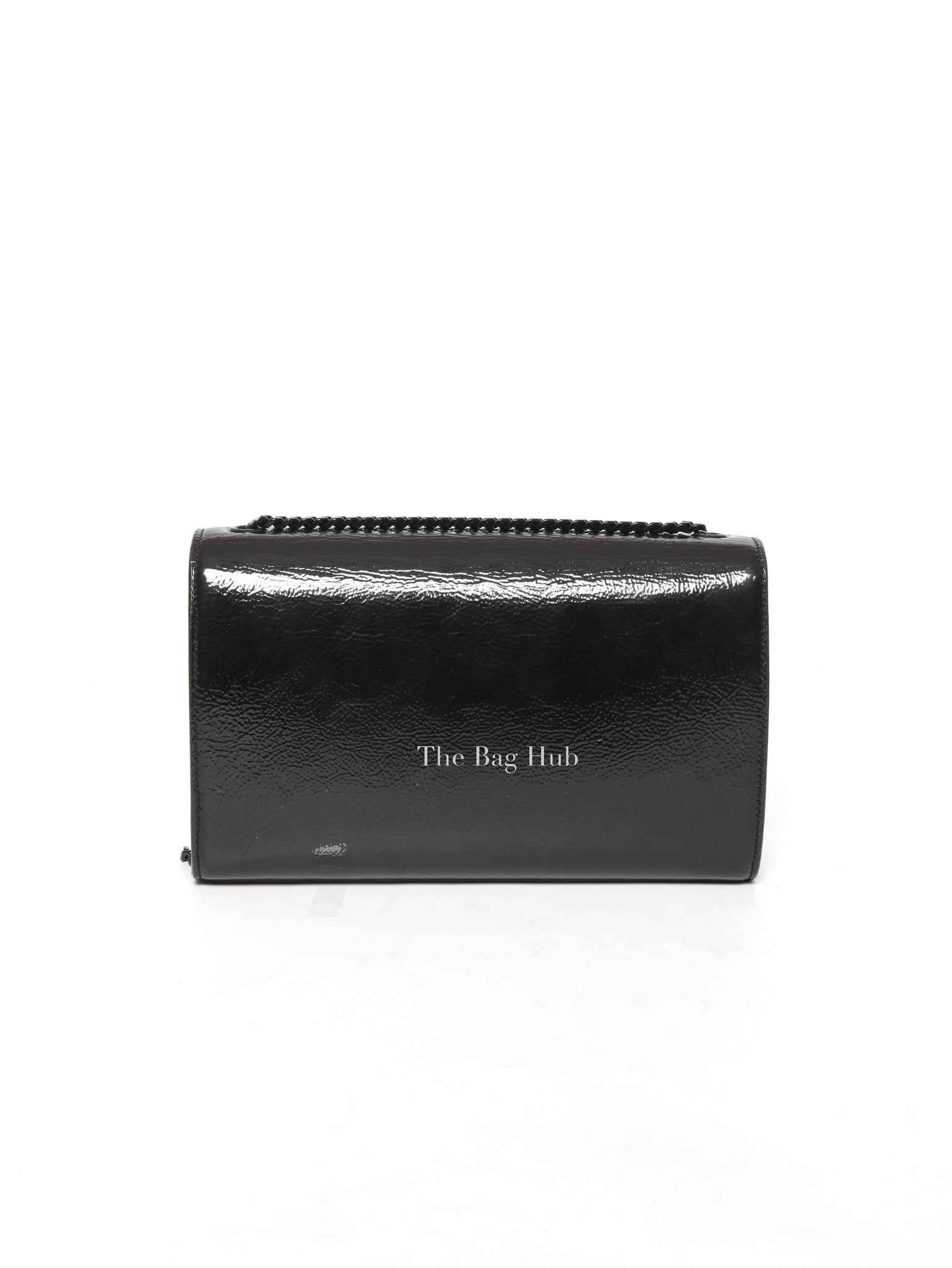 Saint Laurent Black Patent Monogramme Medium Kate Shoulder Bag BHW