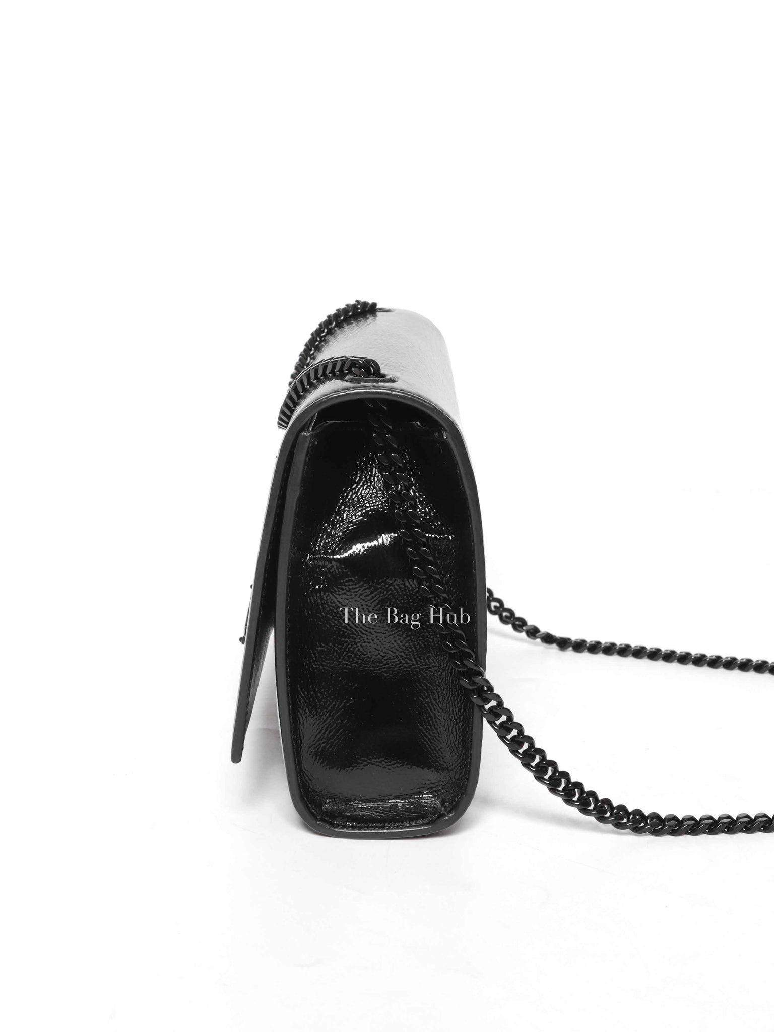 Saint Laurent Black Patent Monogramme Medium Kate Shoulder Bag BHW