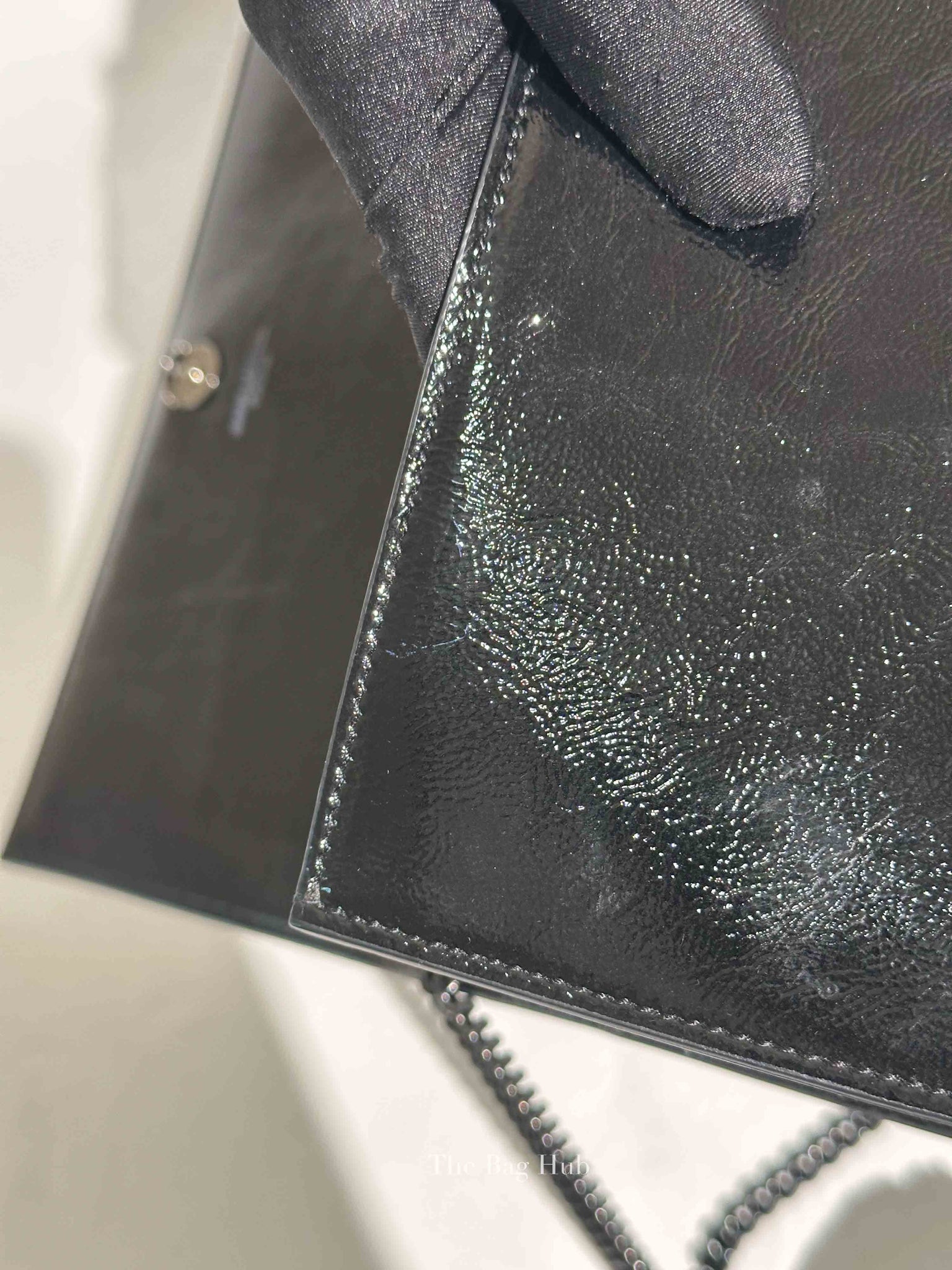 Saint Laurent Black Patent Monogramme Medium Kate Shoulder Bag BHW