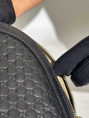 Gucci Black Micro Guccissima Leather Medium Dome Crossbody Bag