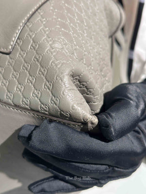 Gucci Gray Leather Guccissima Loess Medium 2way Bag