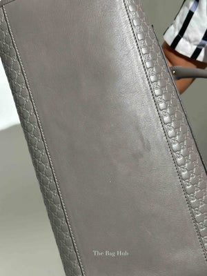 Gucci Gray Leather Guccissima Loess Medium 2way Bag