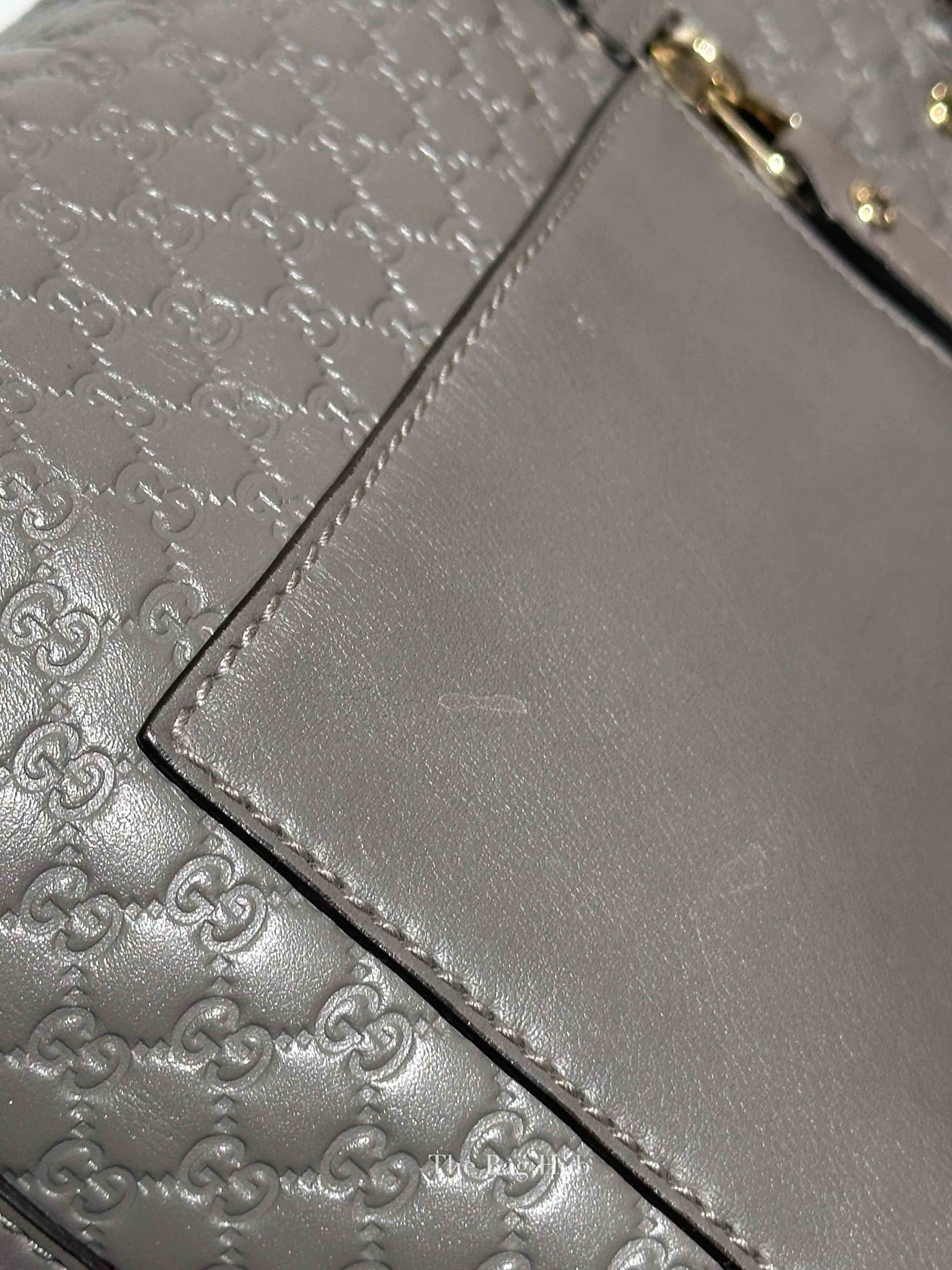 Gucci Gray Leather Guccissima Loess Medium 2way Bag