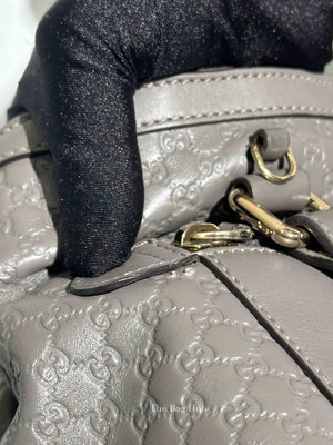 Gucci Gray Leather Guccissima Loess Medium 2way Bag