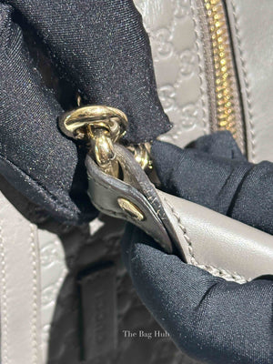 Gucci Gray Leather Guccissima Loess Medium 2way Bag