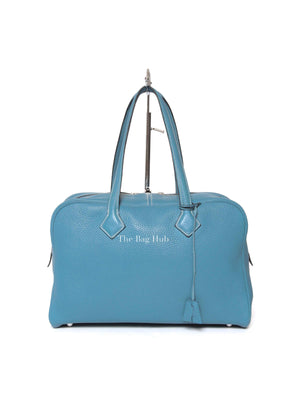 Hermes Blue Jean Taurillon Clemence Victoria II 35 Bag