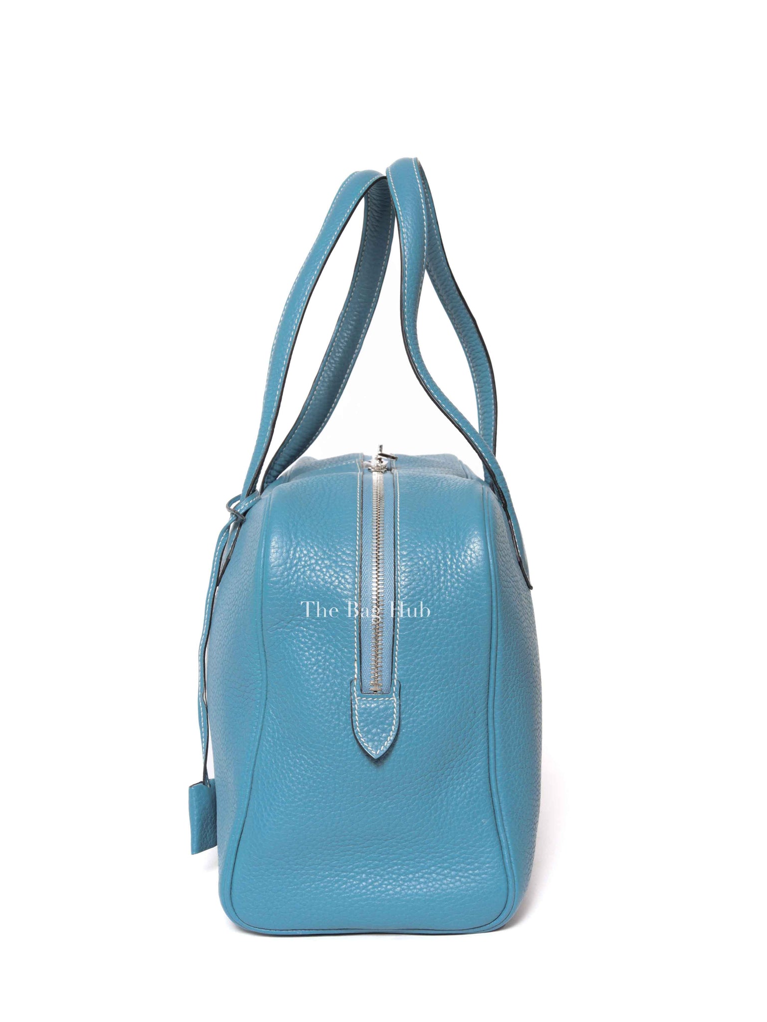 Hermes Blue Jean Taurillon Clemence Victoria II 35 Bag