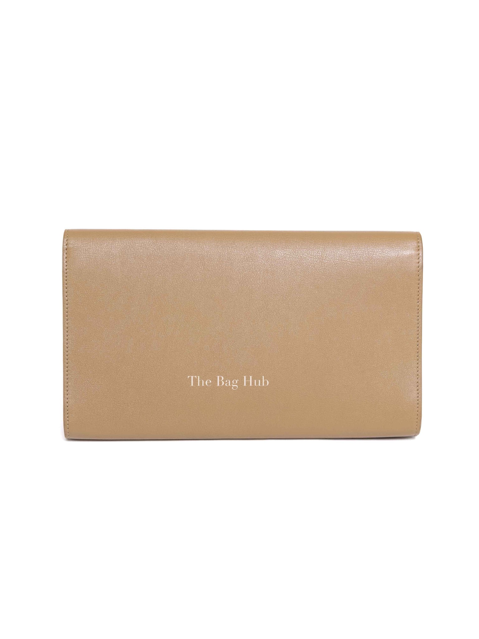 Saint Laurent Beige Calfskin Monogram Belle De Jour Clutch Bag