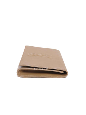 Saint Laurent Beige Calfskin Monogram Belle De Jour Clutch Bag