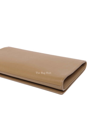 Saint Laurent Beige Calfskin Monogram Belle De Jour Clutch Bag