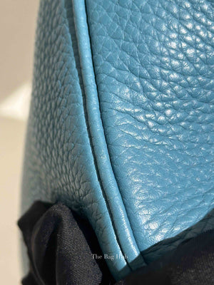 Hermes Blue Jean Taurillon Clemence Victoria II 35 Bag
