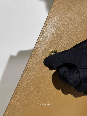 Saint Laurent Beige Calfskin Monogram Belle De Jour Clutch Bag
