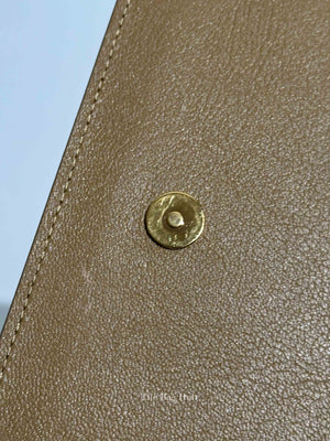 Saint Laurent Beige Calfskin Monogram Belle De Jour Clutch Bag