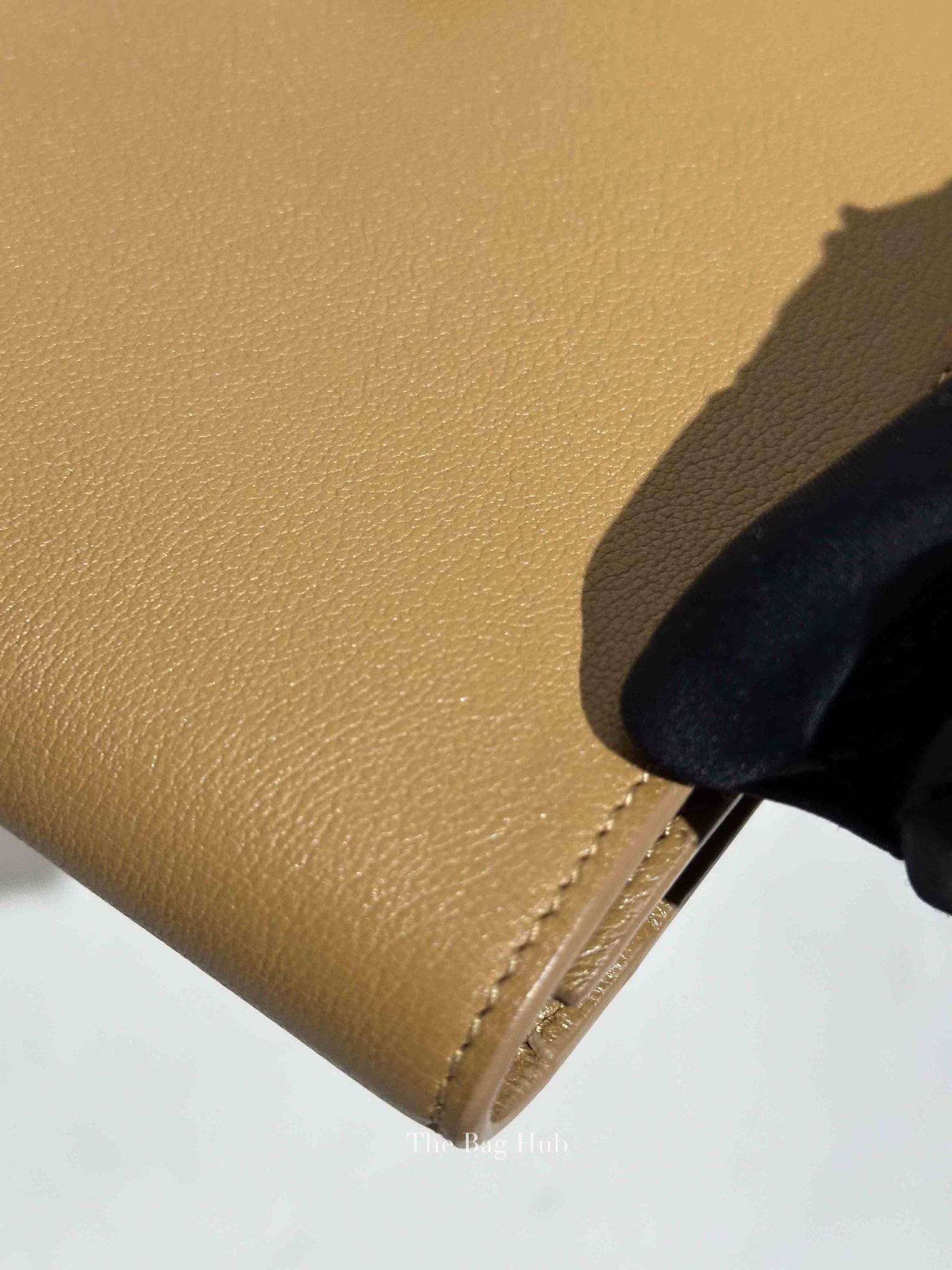 Saint Laurent Beige Calfskin Monogram Belle De Jour Clutch Bag