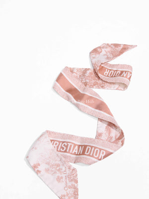 Dior Pink/Ivory Toile de Jouy Sauvage Mitzah Scarf Twill
