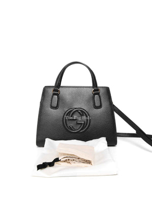 Gucci Black Leather Small Soho Top Handle Bag
