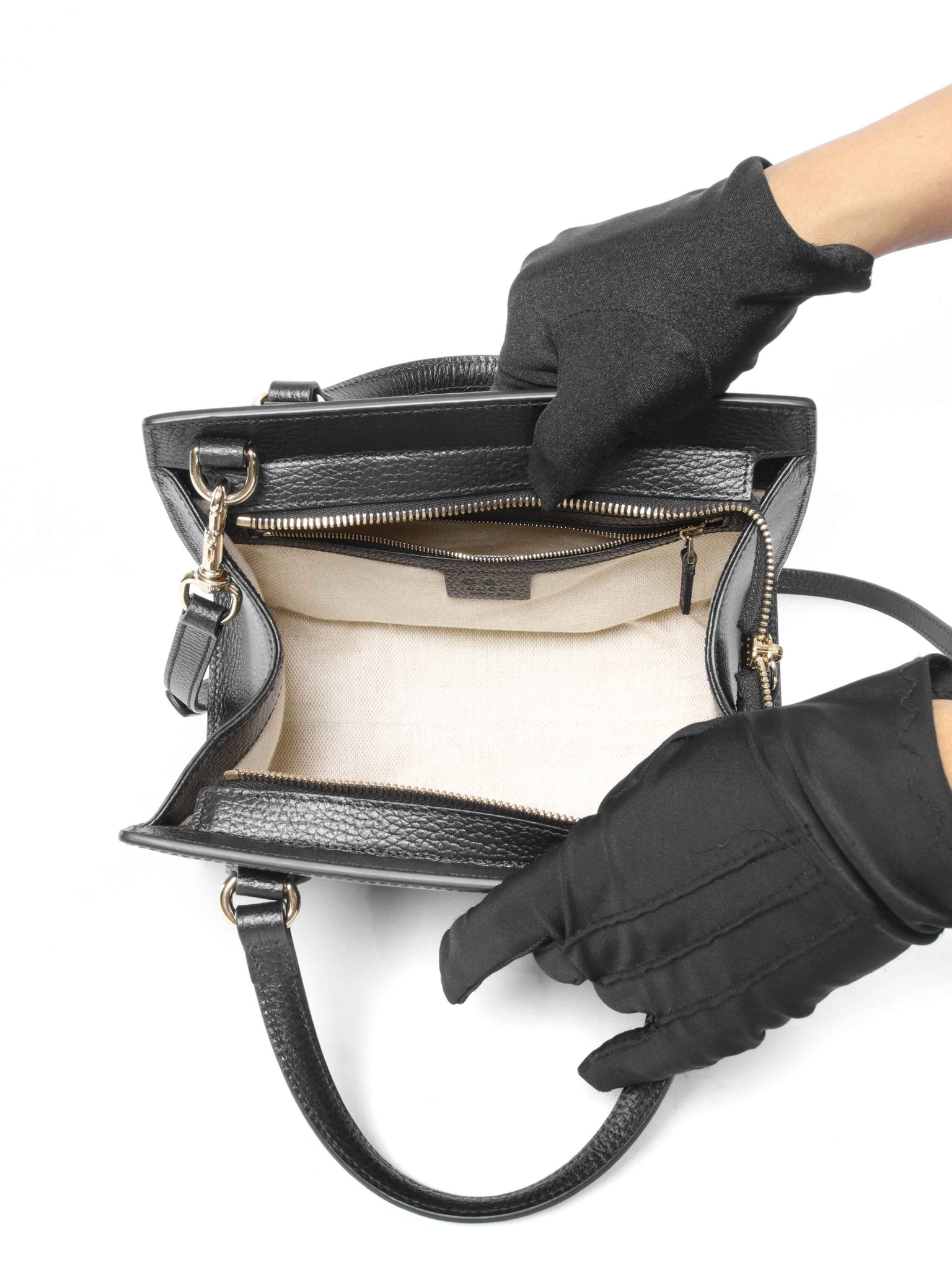 Gucci Black Leather Small Soho Top Handle Bag