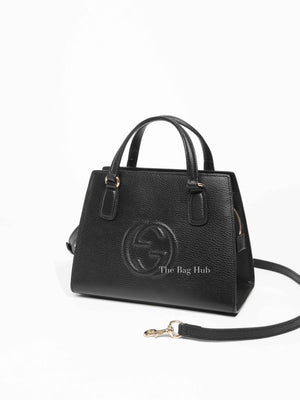 Gucci Black Leather Small Soho Top Handle Bag
