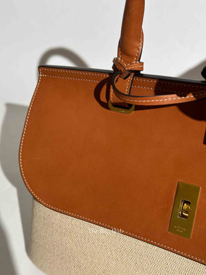 Celine Tan Canvas Aucourt 16 Medium Bag