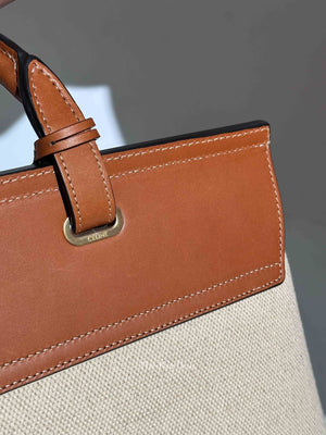 Celine Tan Canvas Aucourt 16 Medium Bag