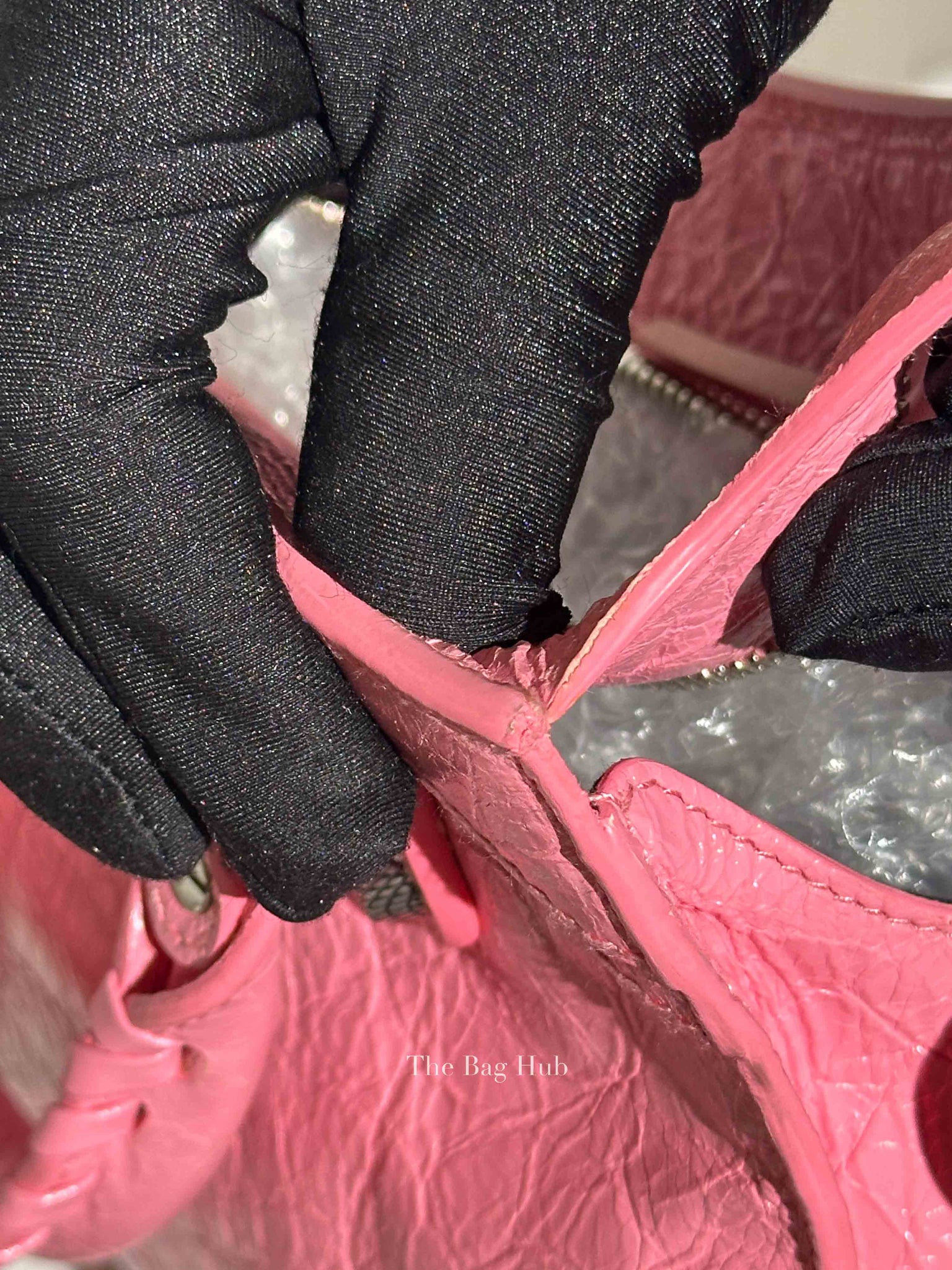 Balenciaga Pink Lambskin Neo Cagole XS City Bag SHW