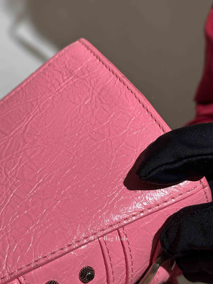Balenciaga Pink Lambskin Neo Cagole XS City Bag SHW