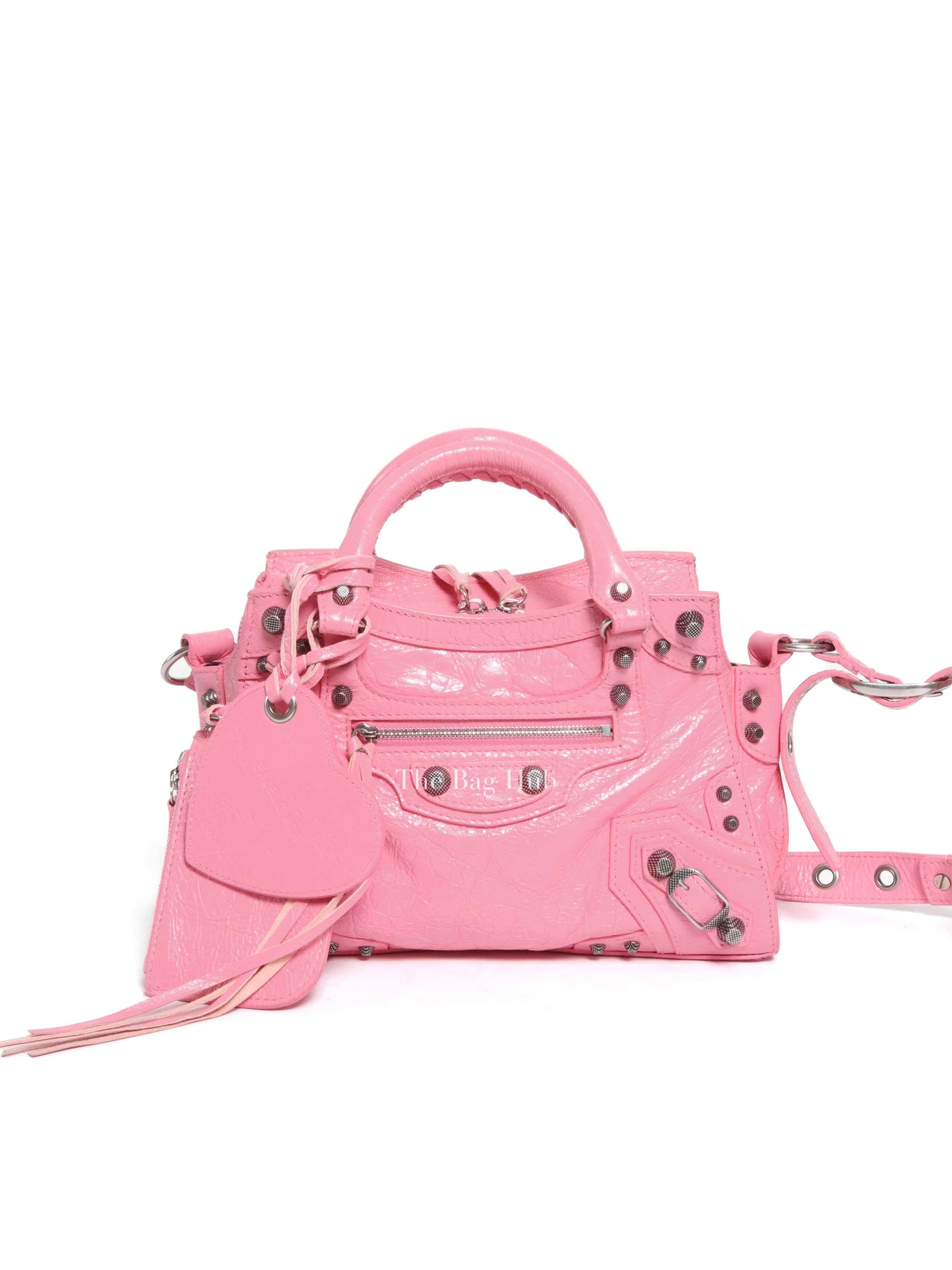 Balenciaga Pink Lambskin Neo Cagole XS City Bag SHW