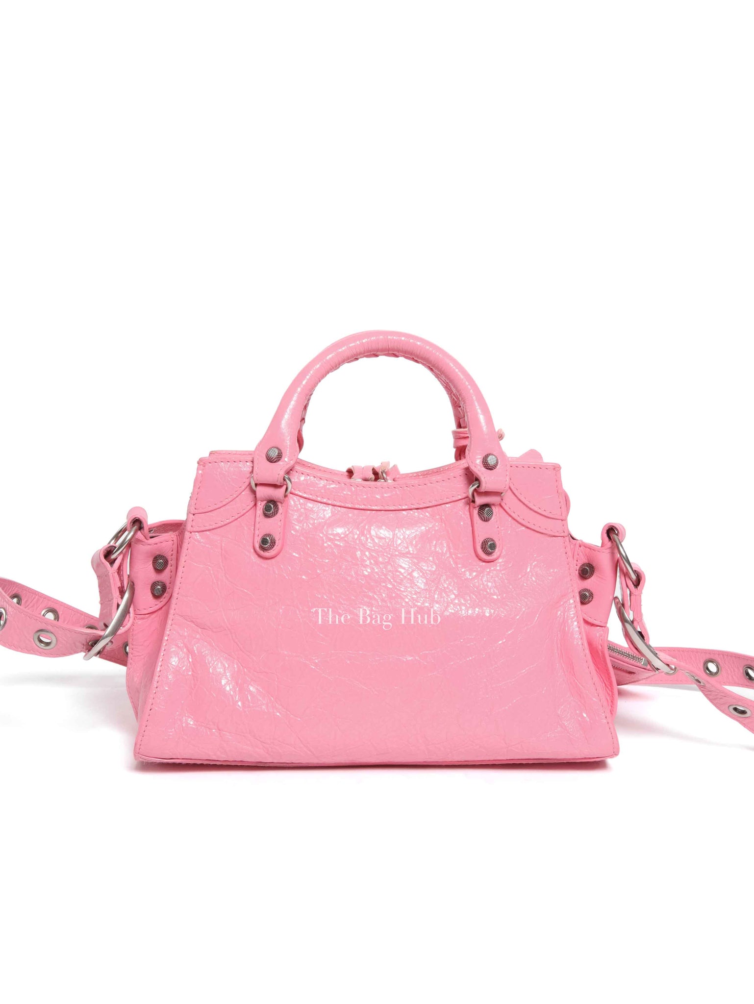 Balenciaga Pink Lambskin Neo Cagole XS City Bag SHW