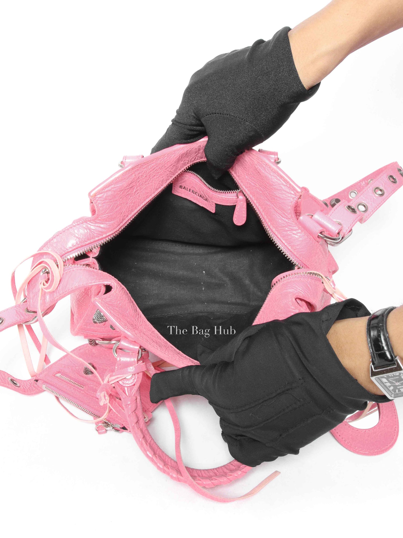 Balenciaga Pink Lambskin Neo Cagole XS City Bag SHW